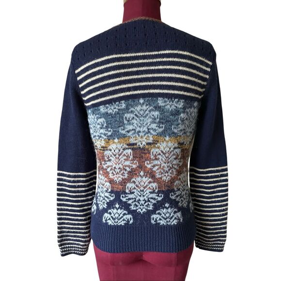 Sparrow Anthropologie Arras Navy Blue Zip Front Cardigan Sweater Wool Mohair S - Picture 3 of 10